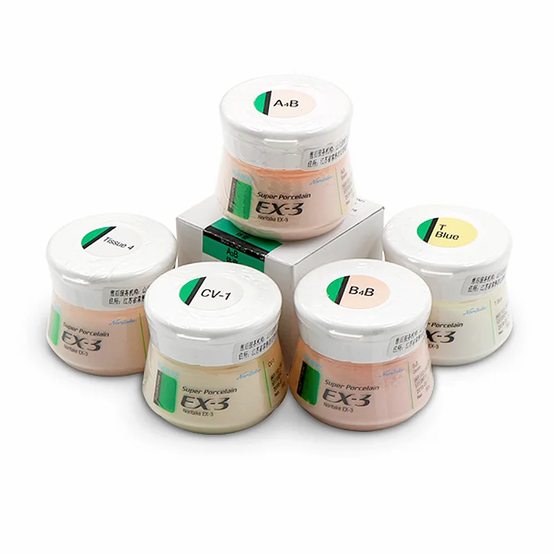 Noritake EX-3 مسحوق بورسلين فائق الجسم Kuraray Noritake ex3 مسحوق بورسلين مسحوق سيراميك 50 جرام مسحوق بورسلين معدني للأسنان