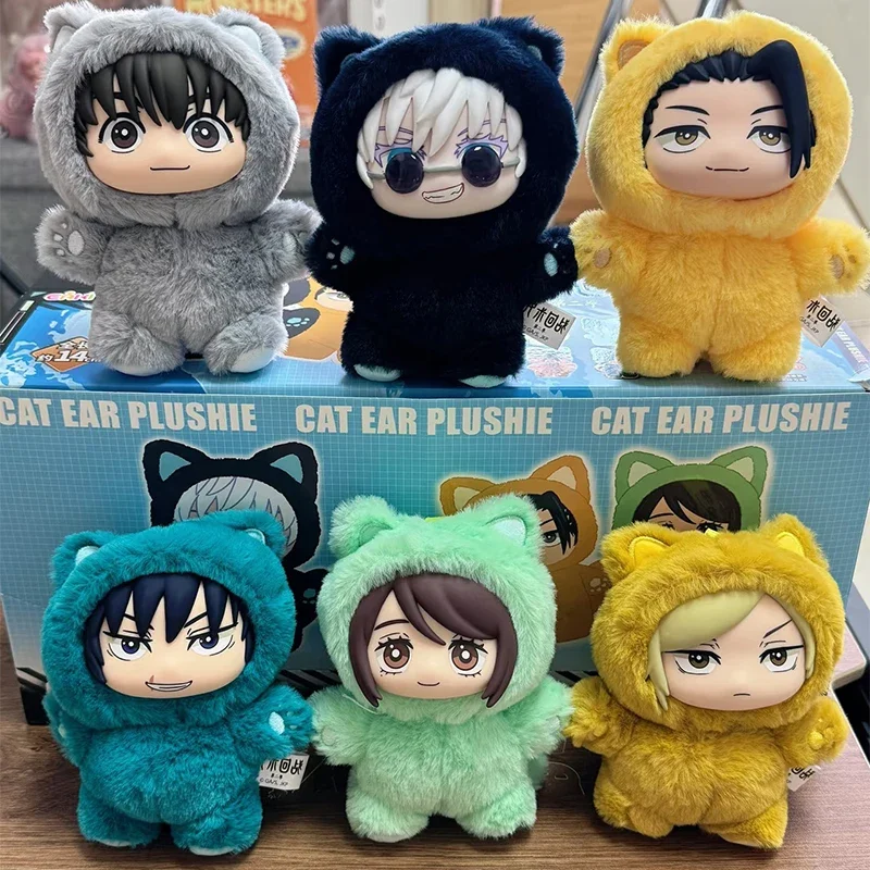 2026 Echte Kawaii Jujutsu Kaisen 2 Kat Oor Plushie Serie Blind Box Mystery Box Anime Speelgoed Kamer Decoratie Verzamel Festival Gift