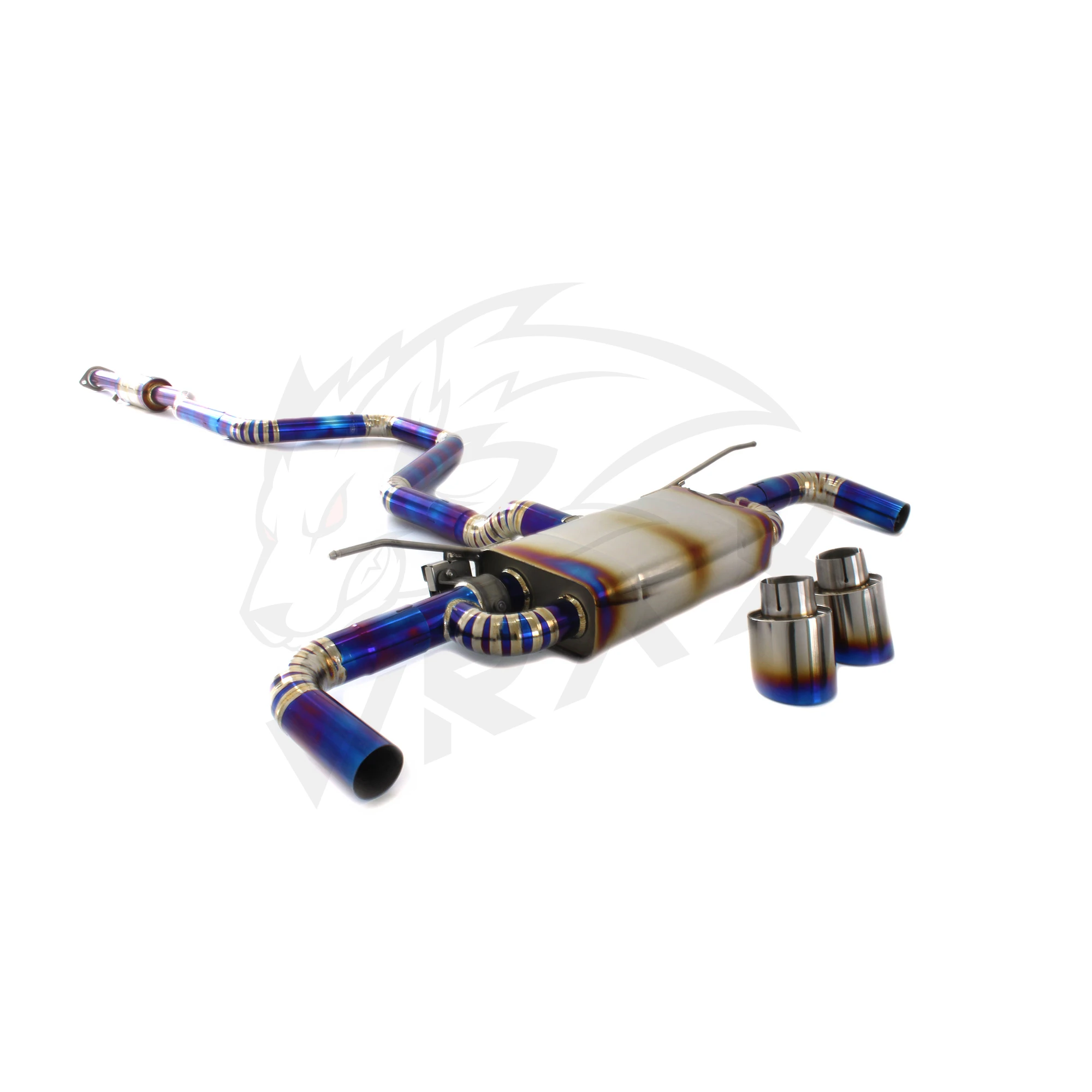 نظام عادم WRAX Tanium عادم Catback لـ A2019 Ford Focus (الجيل الرابع Mk4) نظام عادم الصمام مع كاتم الصوت