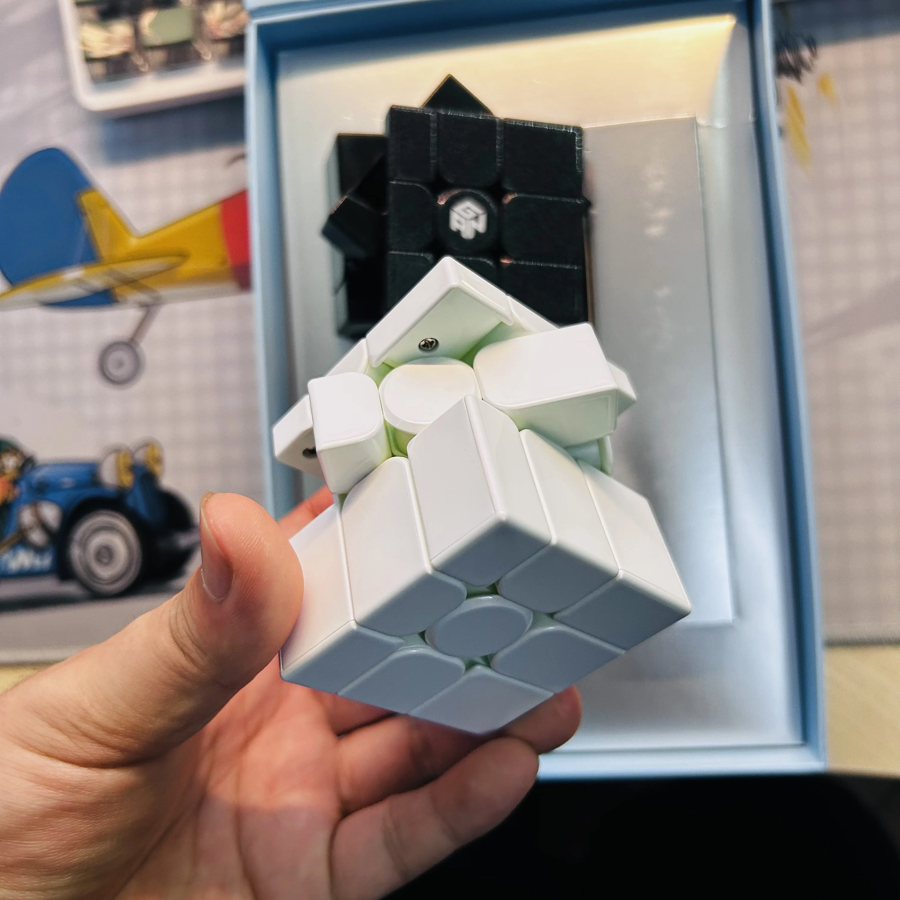Gan Mirror M UV Cube Black White Limited Edition Gan 3x3 Mirror Cube 3x3x3 Magnetic Cube Professional Puzzle Toys