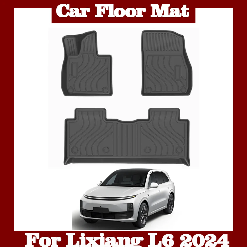 

Car Floor Mat for Lixiang L6 2024 TPE Foot Liners Part Interior Waterproof Scratch-resistant All BLACK Carpet Auto Accessories