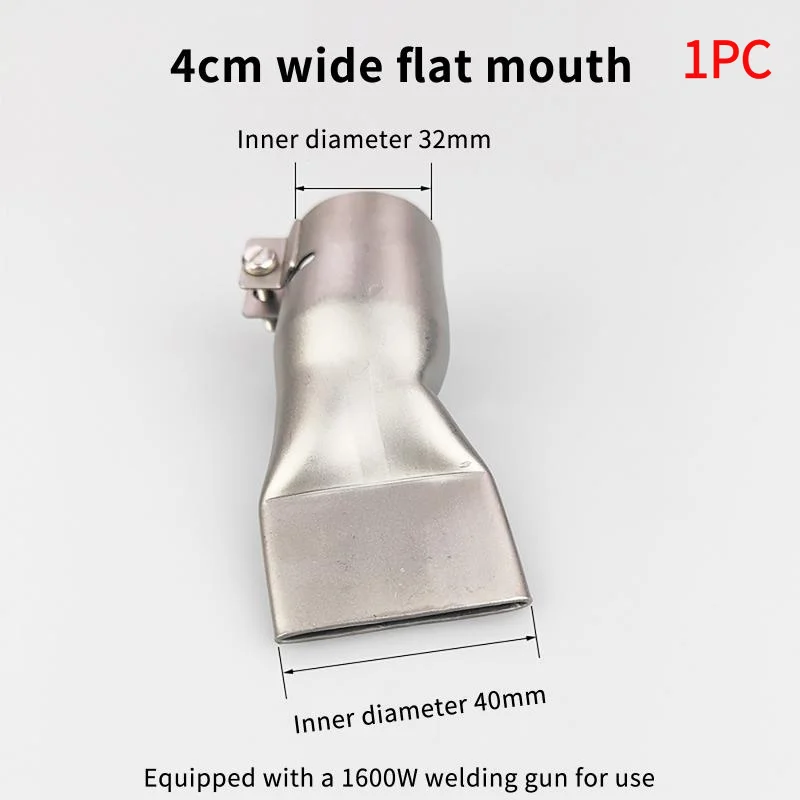 1PC 40MM Flat Nozzle Stainless Steel Hot Air Welding Nozzle For Supplies Accessories Convenient Installation Stable Performance.