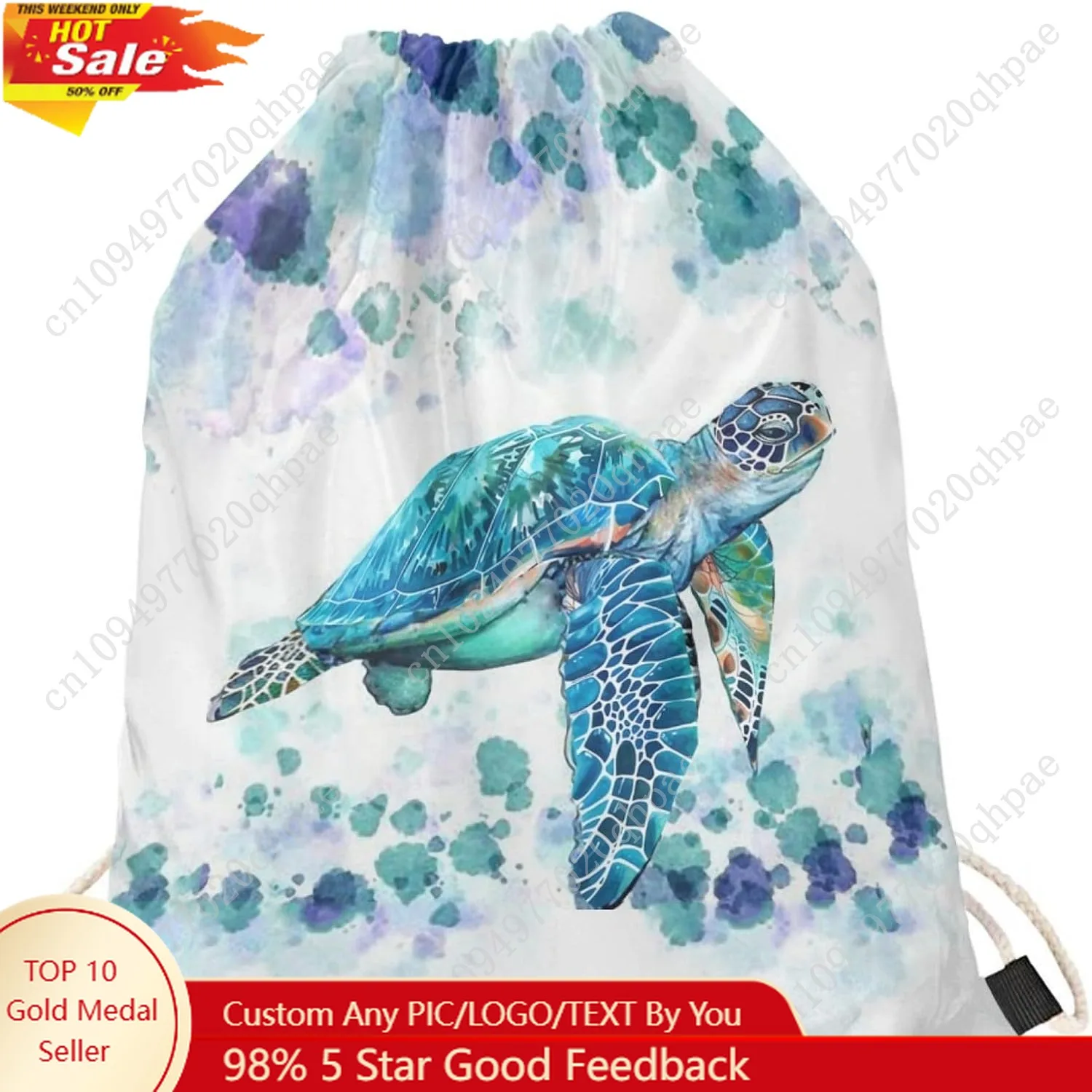 

Upetstory Sea Turtle Drawstring Backpack for Girls Gifts,Drawstring Bags for Women Kids Thick Strap String Bag Pack School Trave
