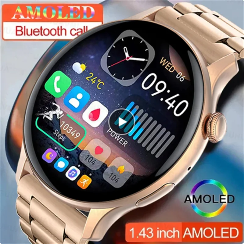 

For Huawei Xiaomi NFC GPS Smart Watch Women AMOLED Always on Display BT Call Heart rate Blood Pressure Fitness Track Smartwatch