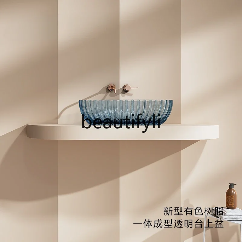 

New wash basin household high luxury transparent table basin