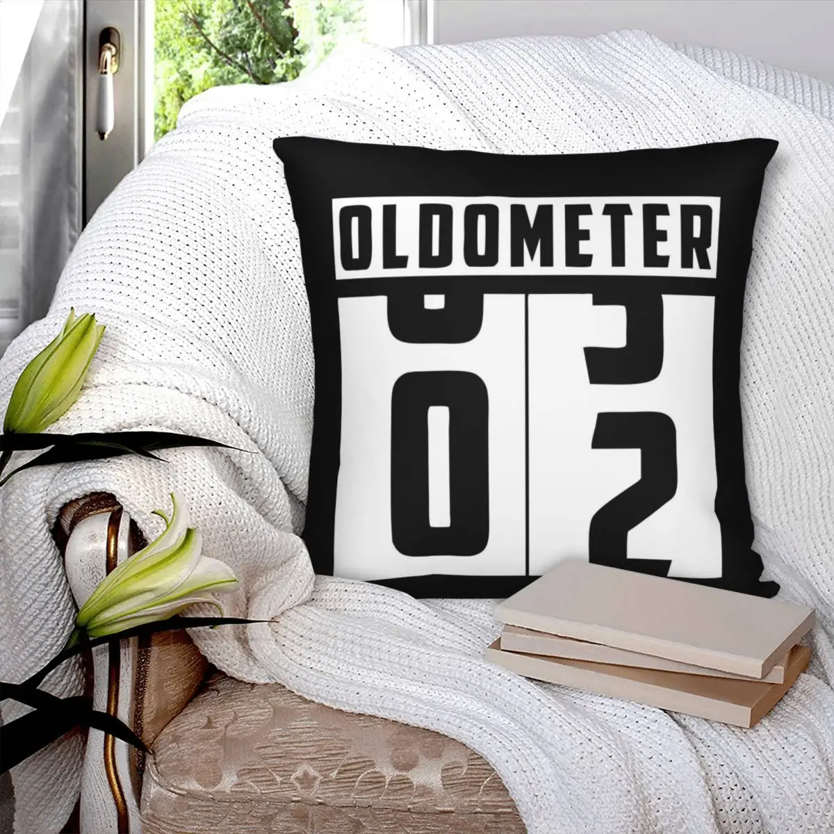 Oldometer Counter Number 2 Birthday Square Pillowcase Polyester Pillow Cover Velvet Cushion Zip Decorative Comfort Throw Pillow