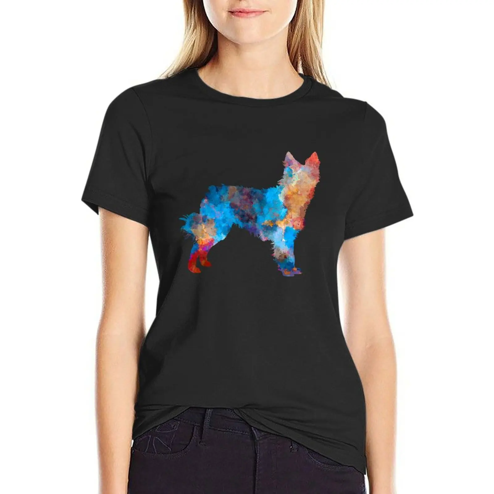 Croatian Sheepdog in watercolor T-Shirt customs customizeds summer clothes luxury designer clothing Women