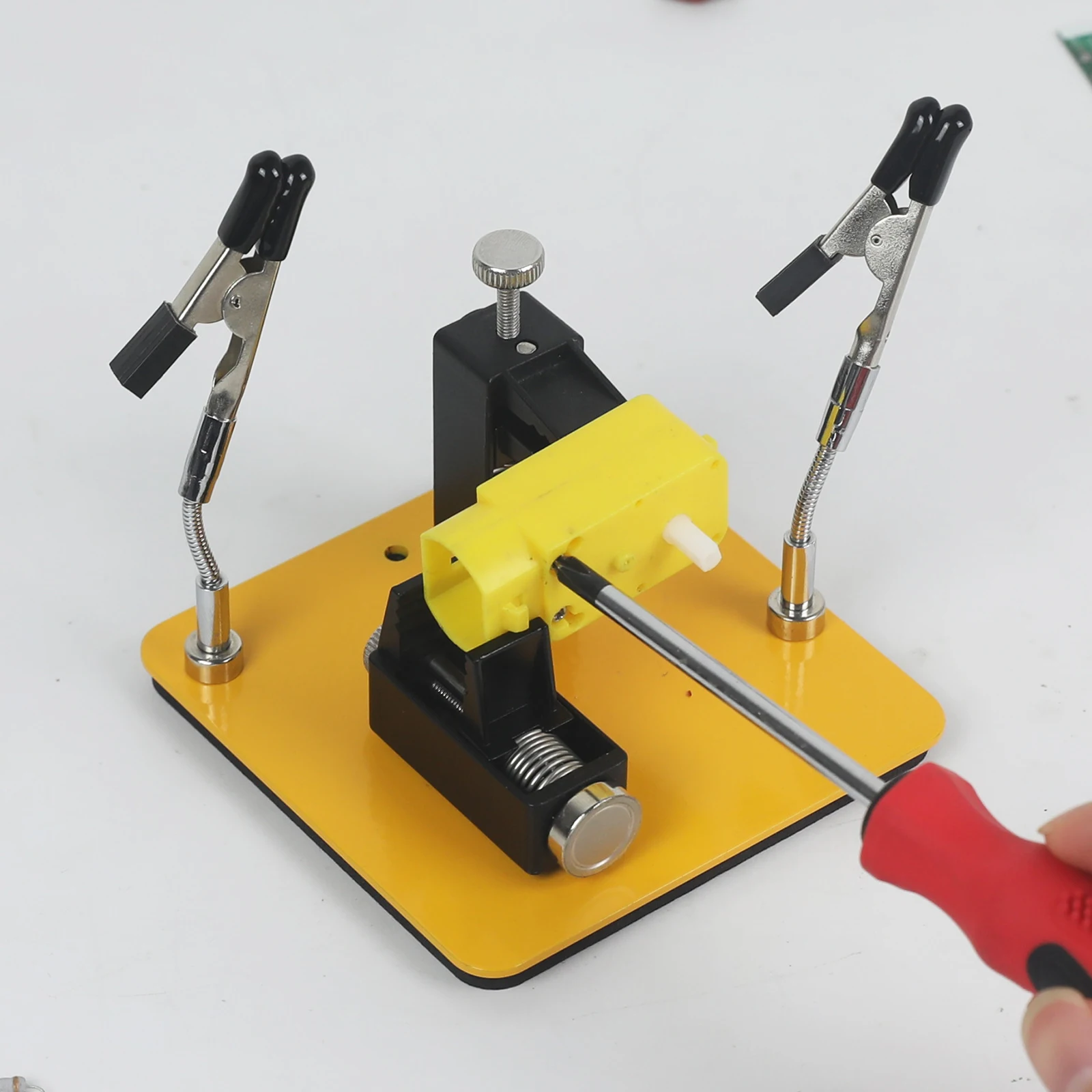 NEWACALOX Magnetic Helping Hand Soldering Third Hand Tool with Alligator Clips Flexible Metal Arms Electronic Repair Tool