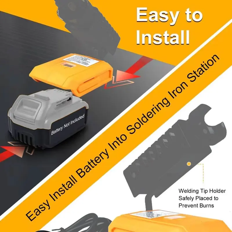 For Dewalt 18V 20V Battery Cordless Electric Soldering Iron Welding Power Tool 300-500℃ Temperature Adjustable Fast Heating
