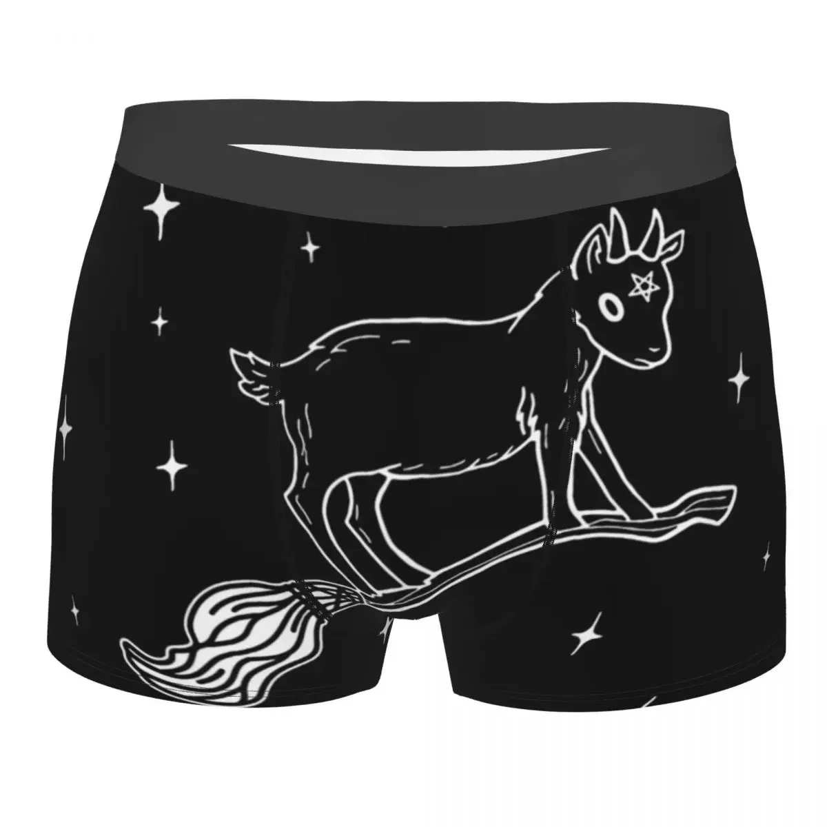 Goth 1980s Subculture Rock Romance Learning To Ride Goat Underpants Breathbale Panties Male Ventilate Shorts Boxer Briefs