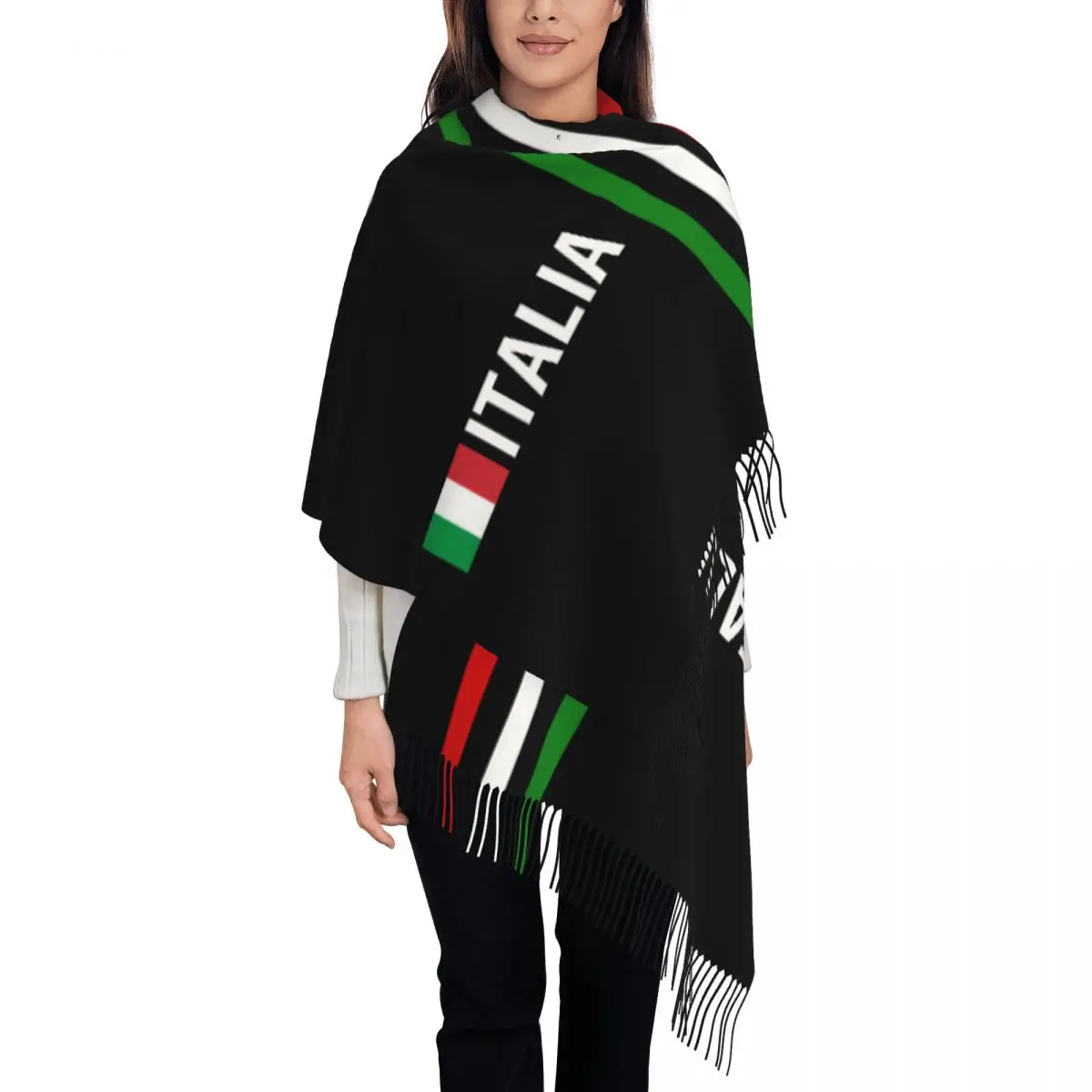 

Шарф с флагом Италии на заказ, мужские и женские зимние теплые шарфы, итальянская гордая шаль, накидка