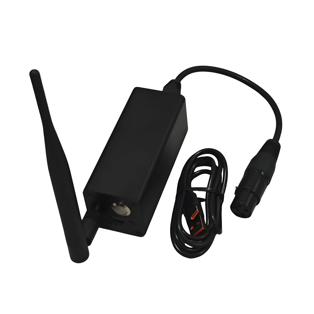 2.4G Wireless DMX512 Transceiver Stage Lighting Controller with Built-in 2500mAh Battery Charging Interface Type-C