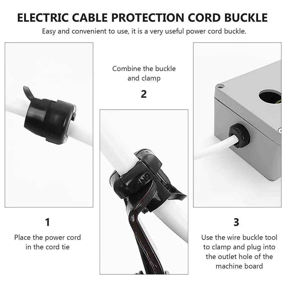 

20pcs Cable Gland Joint Black Cord Connector Strain Relief For Power Cord Organizer Cable Protector Clamp Wire Management