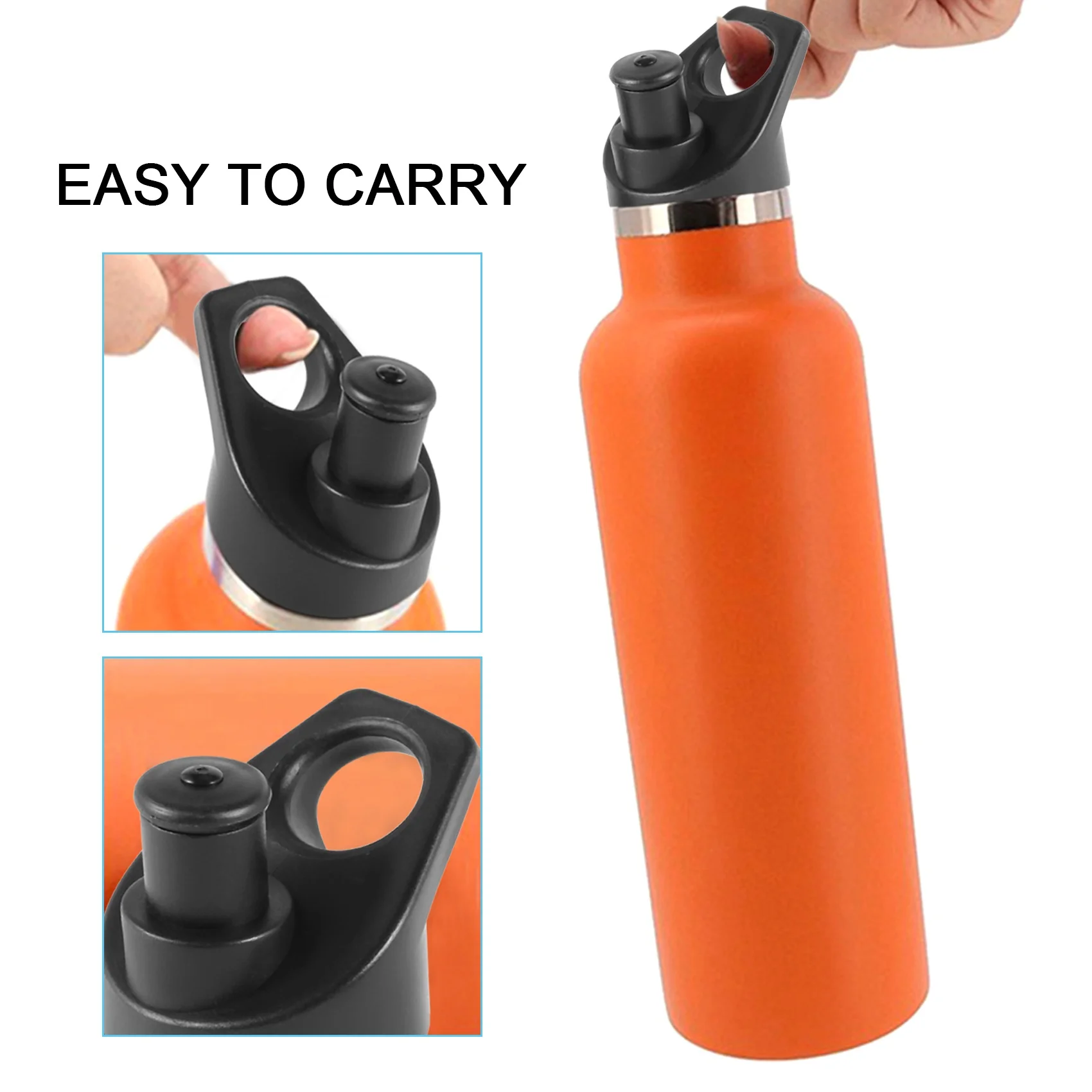 ABXY Sports Water Bottle Straw Lid, 12 Oz, 18 Oz, 21 Oz, 24 Oz Leak Proof Straw Cap, Flip Cap, 4 Straw,4 Cleaning Brushes view 4