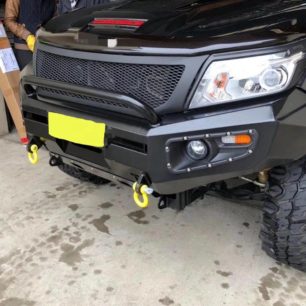 Offroad Front Bull Bar, for Nissan NP300 Navara Pickup, 4x4 Steel Bumper Guard, with Winch Mount, Outback Safari Trail Armor