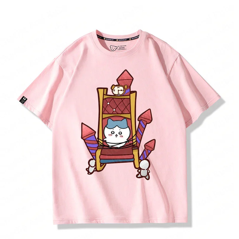 Fifth Personality Carnival Chair Chiikawa Anime Cute Pattern Cotton Crewneck Short-Sleeved T-Shirt Clothing Summer Fashion