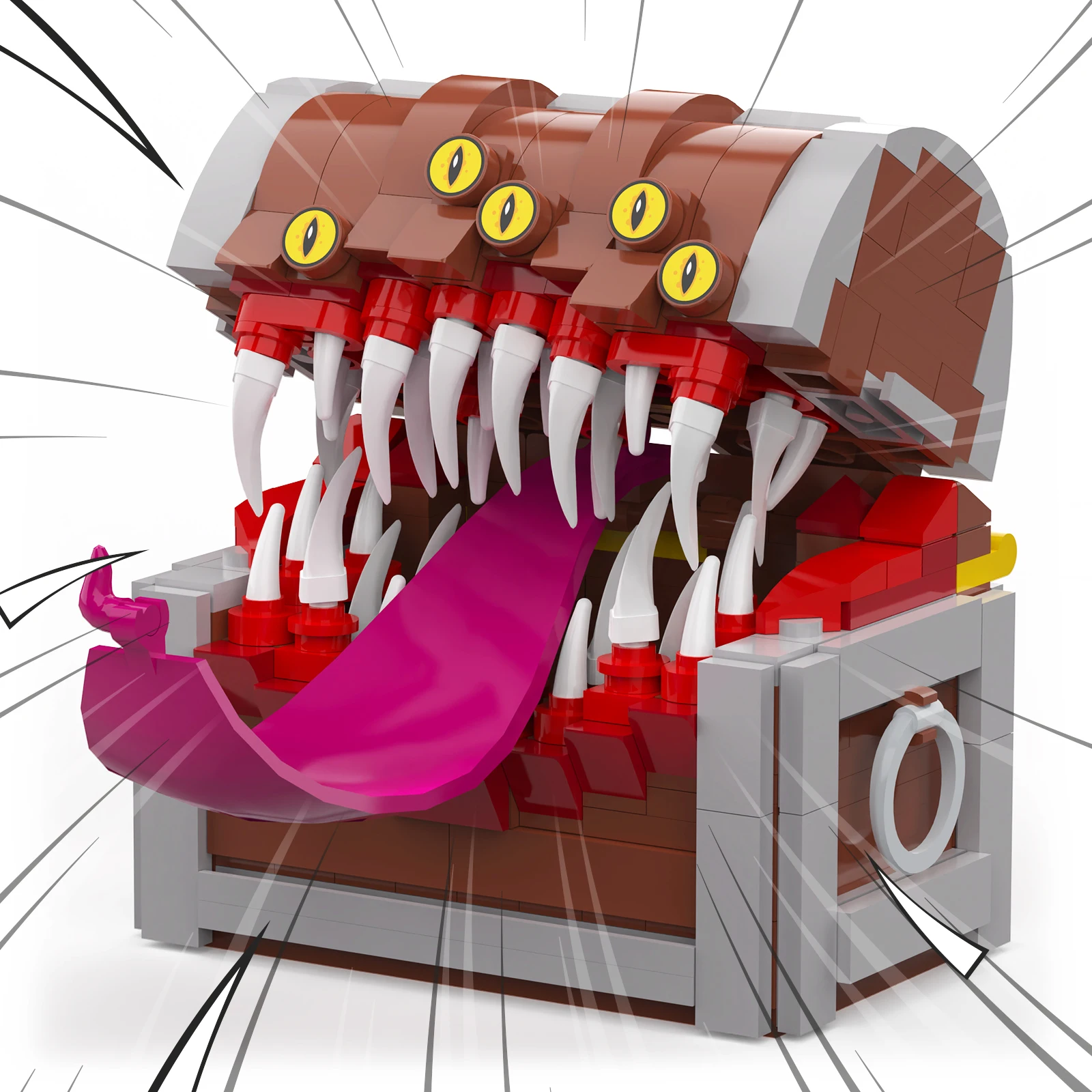 

Monster Treasure Chest Building Blocks Set,DND Games Series Mimic Treasure,Creative Interlocking Constuction, Gifts to Friends