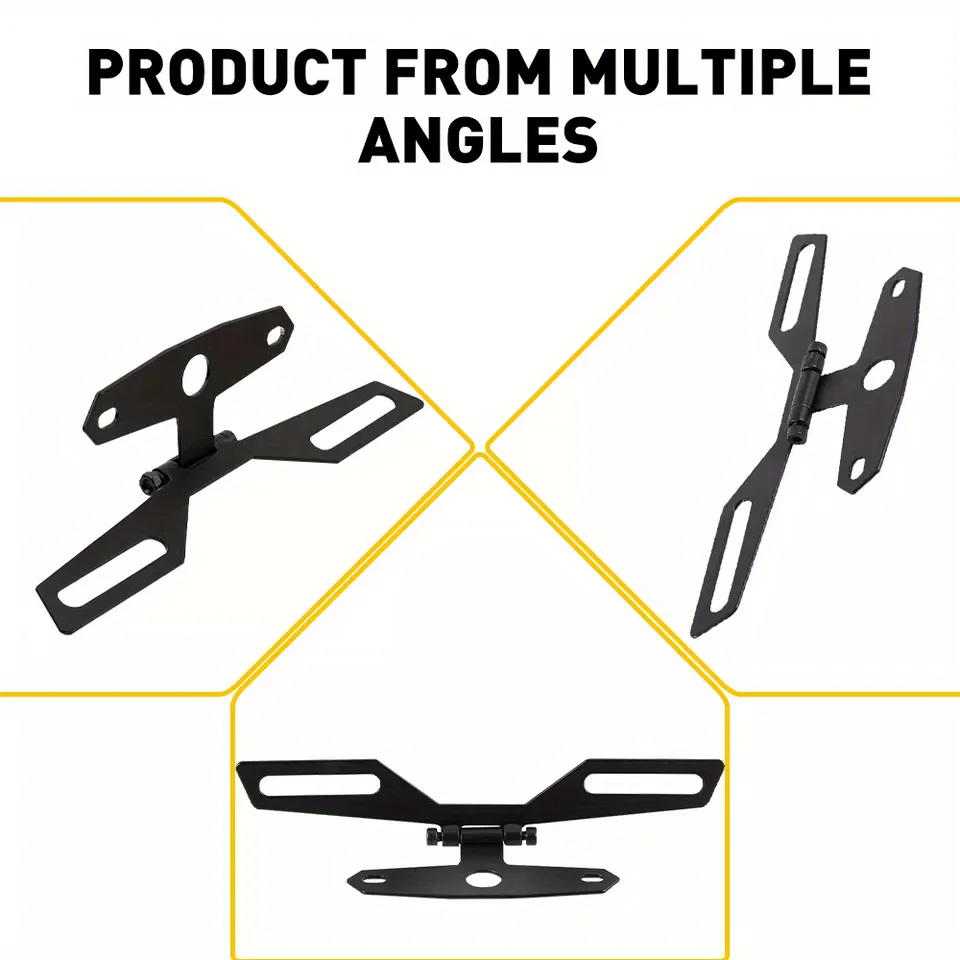 Motorcycle License Plate Bracket Taillight Fixed Adjustable Folding Number Plate Frame Holder Light Mount Motorbike Accessories