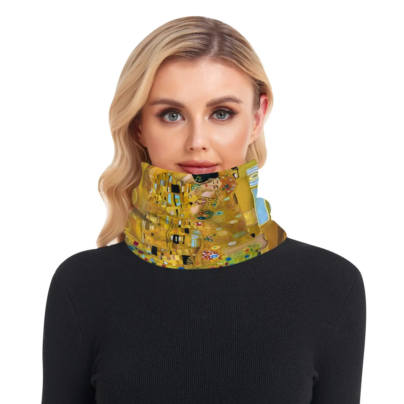 New Winter Scarf Knitted Ring Neck Wraps Oil Painting Design Women Bandana Warm Collar Unisex Men Face Scarves Infinite Cashmere