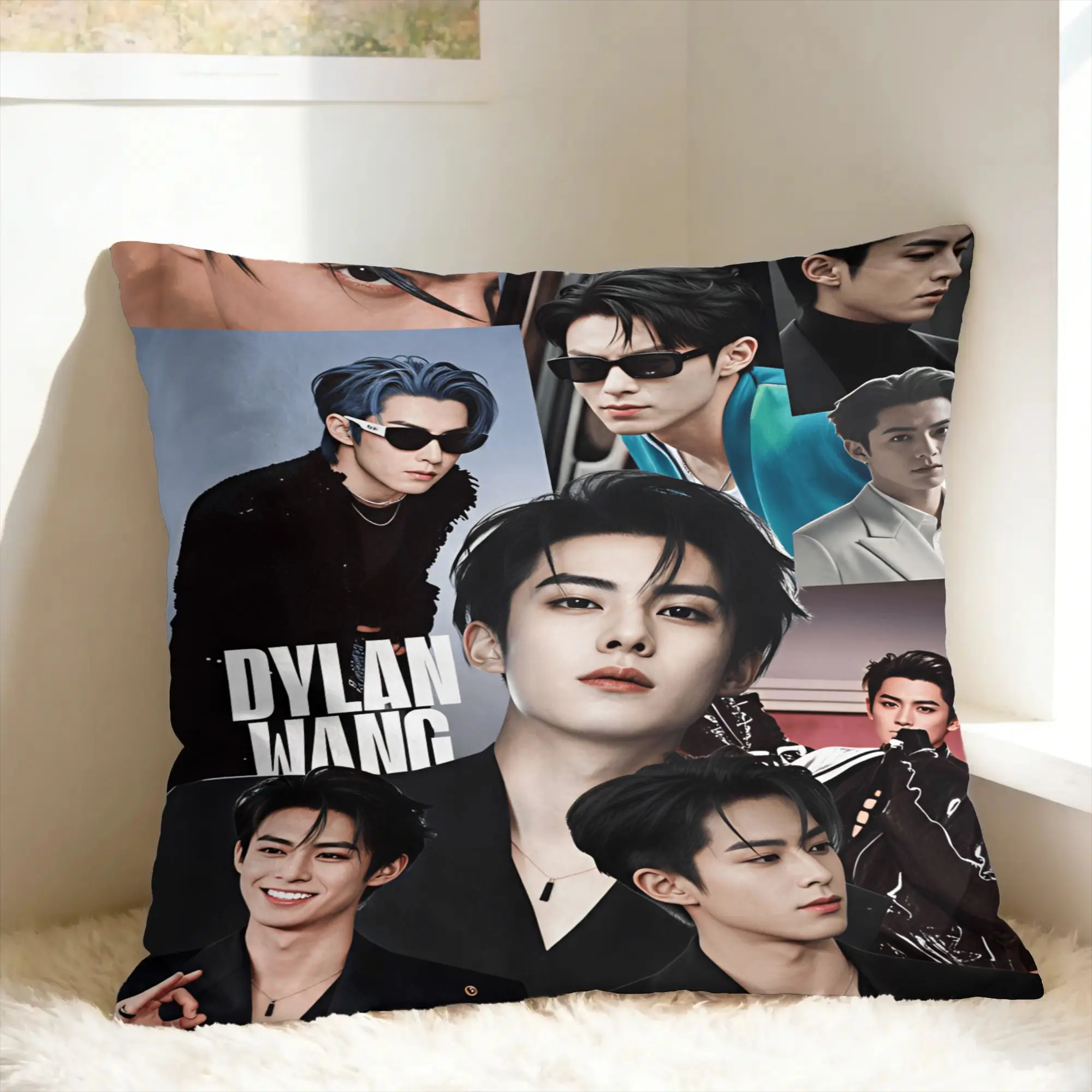 Wang Hedi Dylan Wang Actor Pillowcases  Cute Funny Pillow Case For Living Room Sofa Square Pillow Cover