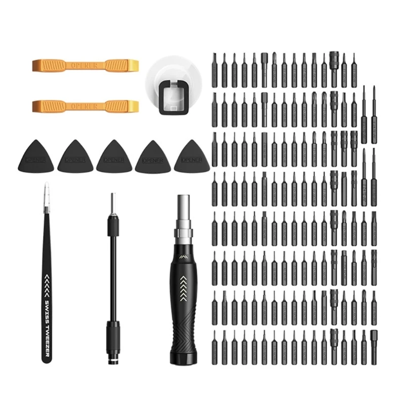 Accurate Magnetic Screwdriver Set 145 in 1 High Hardness Suitable for Diverses Screw Types, Mechanic Gadget Enthusiasts