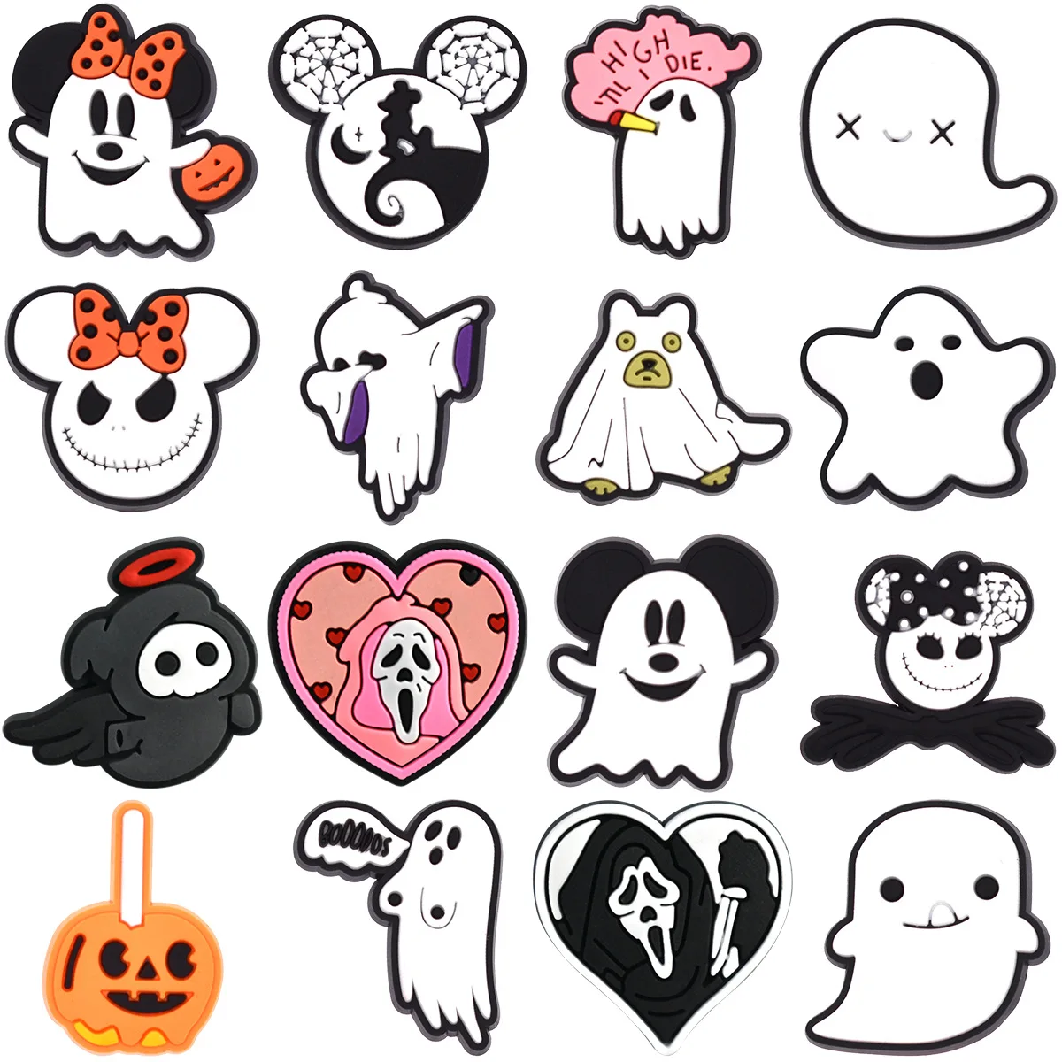 Cute Cartoon Ghost Pumpkin Halloween Pvc Charm Shoes Accessories Garden Shoes Sandals Clogs Diy Decoration Holiday Party Gifts