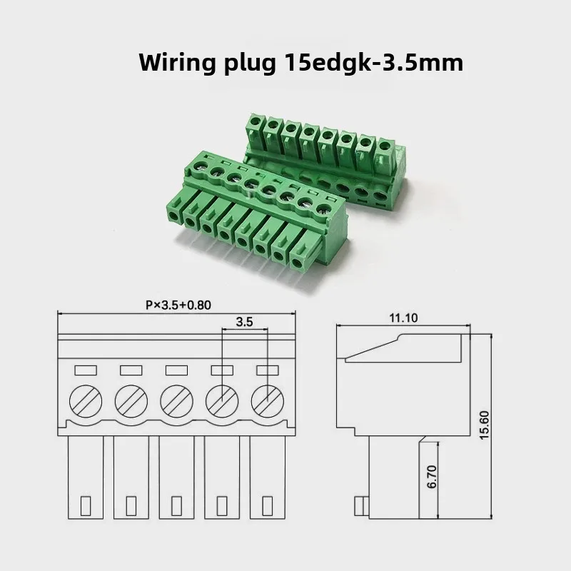 2set 15EDG-3.5 Plug and Pull Terminals 2EDGK3.5MM Welding PCB Plate Phoenix Connector 2P3P-24P