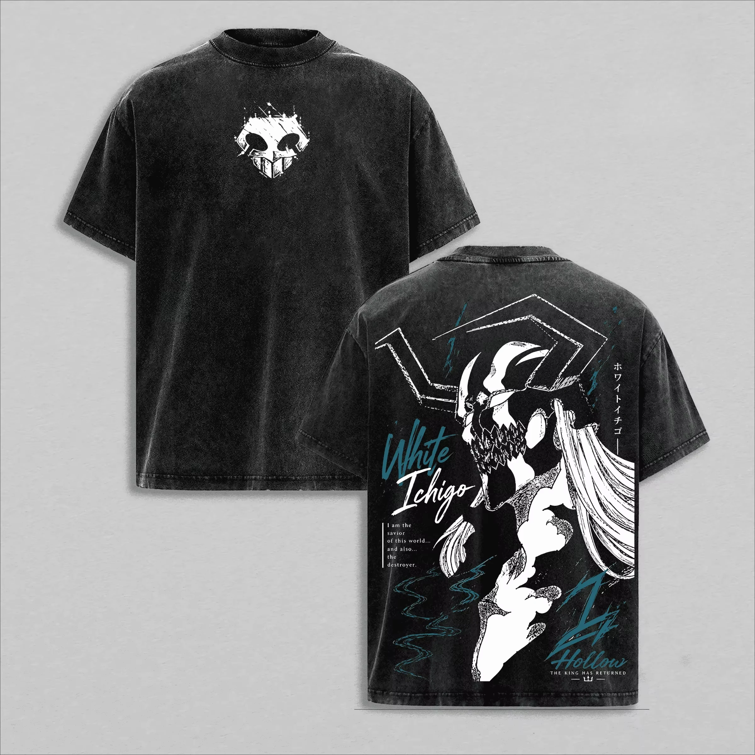 Summer Hot Sale Anime Kurosaki Ichigo Yhwach BLEACH Graphic Double Sided Print T-shirt Y2K Unisex Casual Oversized Round T-shirt