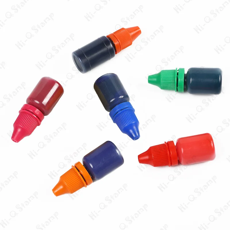 10ml Self-Inking Colorful Ink for Photosensitive Stamp Refilling Ink Red Green Blue Black Orange Rose red Chocolate Coffee White