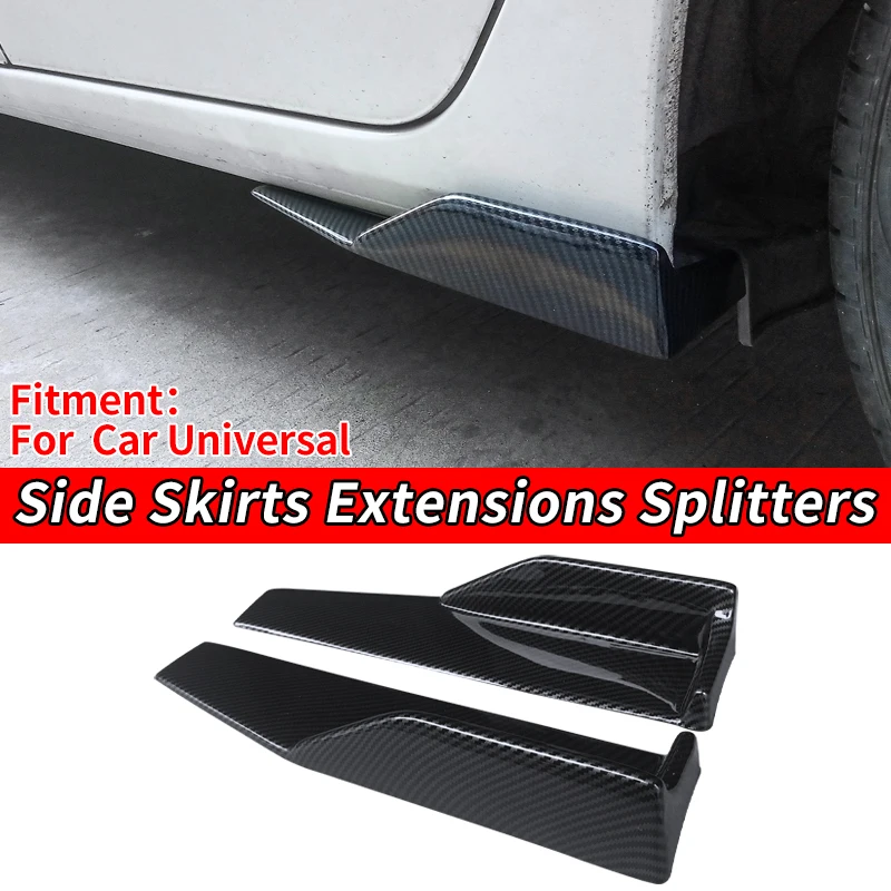 

Car Universal Side Skirts Extension Rocker Panels Lip Splitters Bumper Styling ABS For BWM Benz For Toyota Tesla For VW For Audi