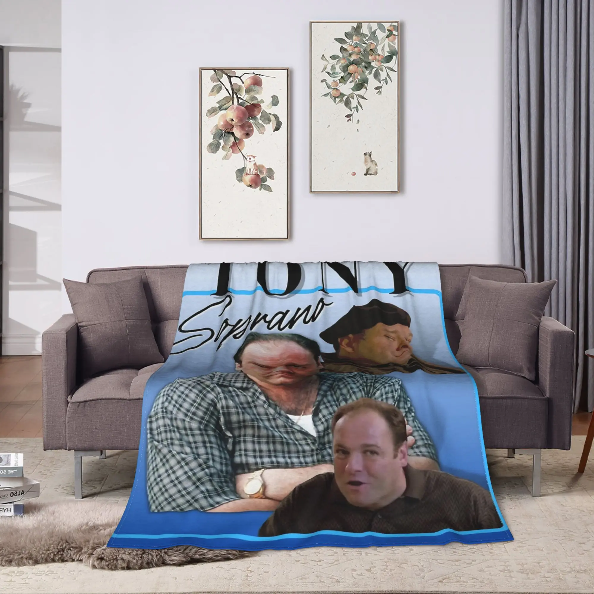 Crime Drama Tv Tony Soprano Flannel Blankets  Soft Warm Throw Blanket for Couch Chair Camping Aesthetic Bedspread Sofa Bed Cover