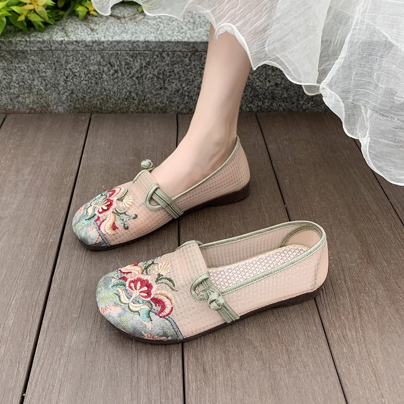 Soft Sole Casual Loafers สําหรับผู้หญิงฤดูร้อนแฟชั่นถักลื่น Breathable ตาข่ายเดินรองเท้าผู้หญิง SLIP-ON Platform รองเท้า