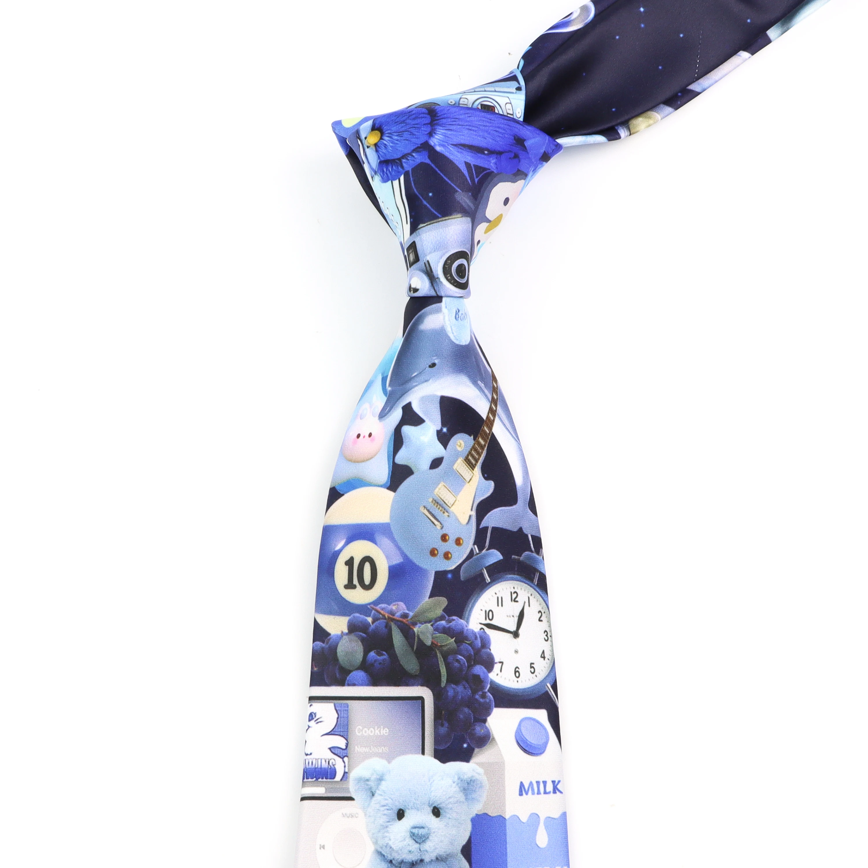 New Design Vintage Imitation Silk Ties Modern Girl Graffiti Painting Print Necktie  For Men Wedding Party Business Cravat