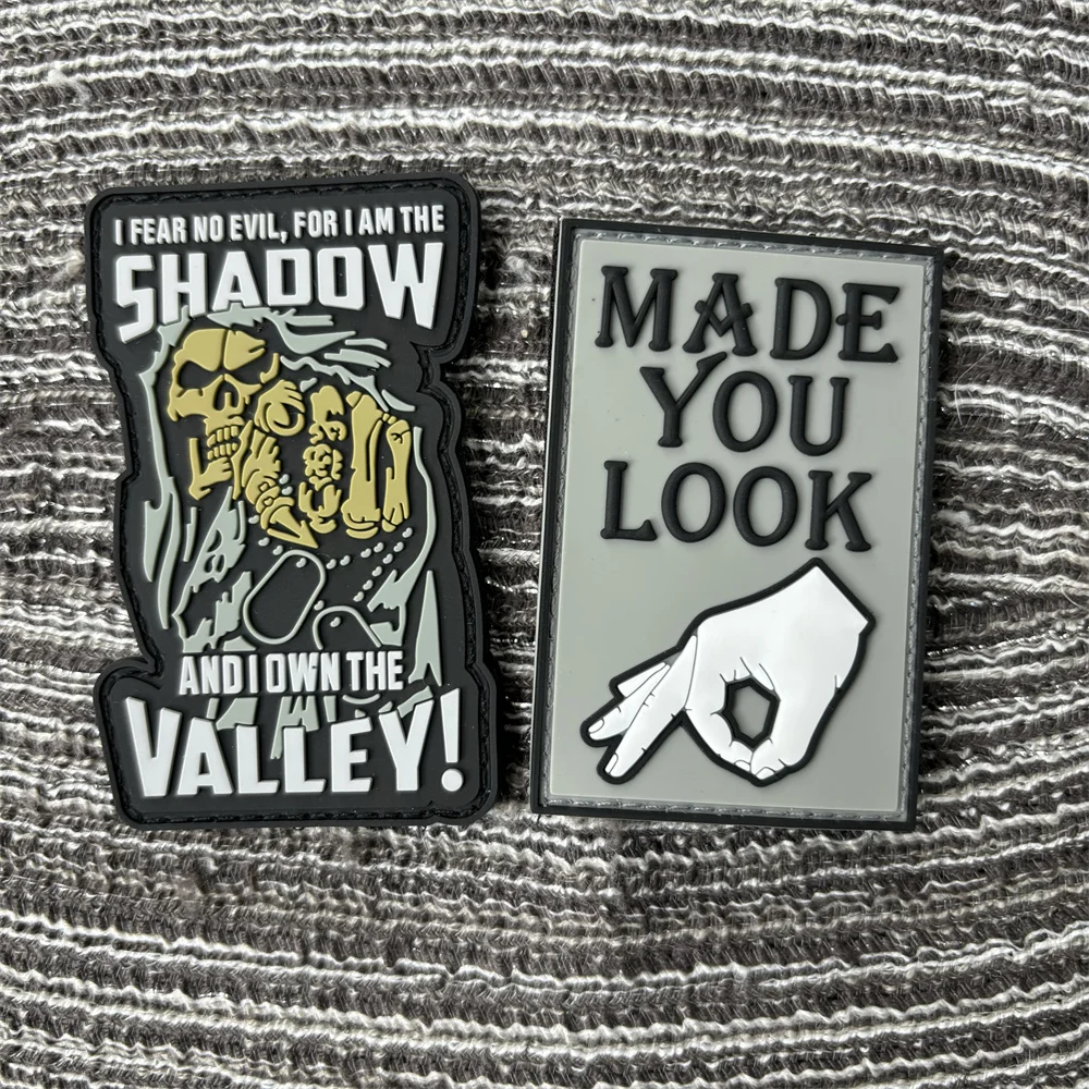 Cartoon 3D PVC Patch on Clothes Cute Animal Morale Badge Military Tactical Patches Backpack Hook and Loop Stickers
