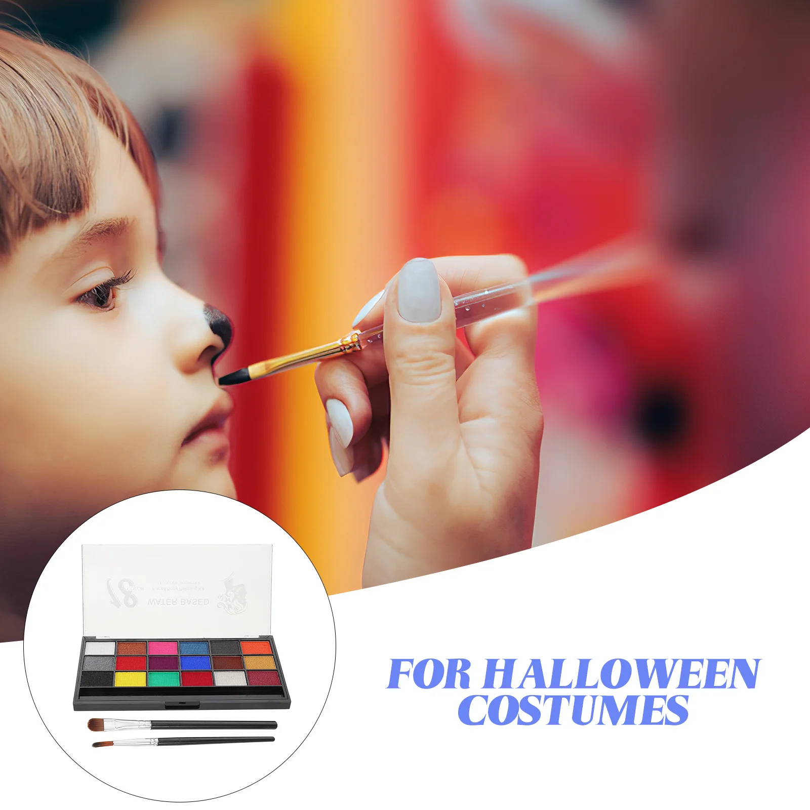 

1 Box Portable Face Paint Water Activated Body Paint Easy Remove Face Painting Kit for Party Cosplay Festival Makeup