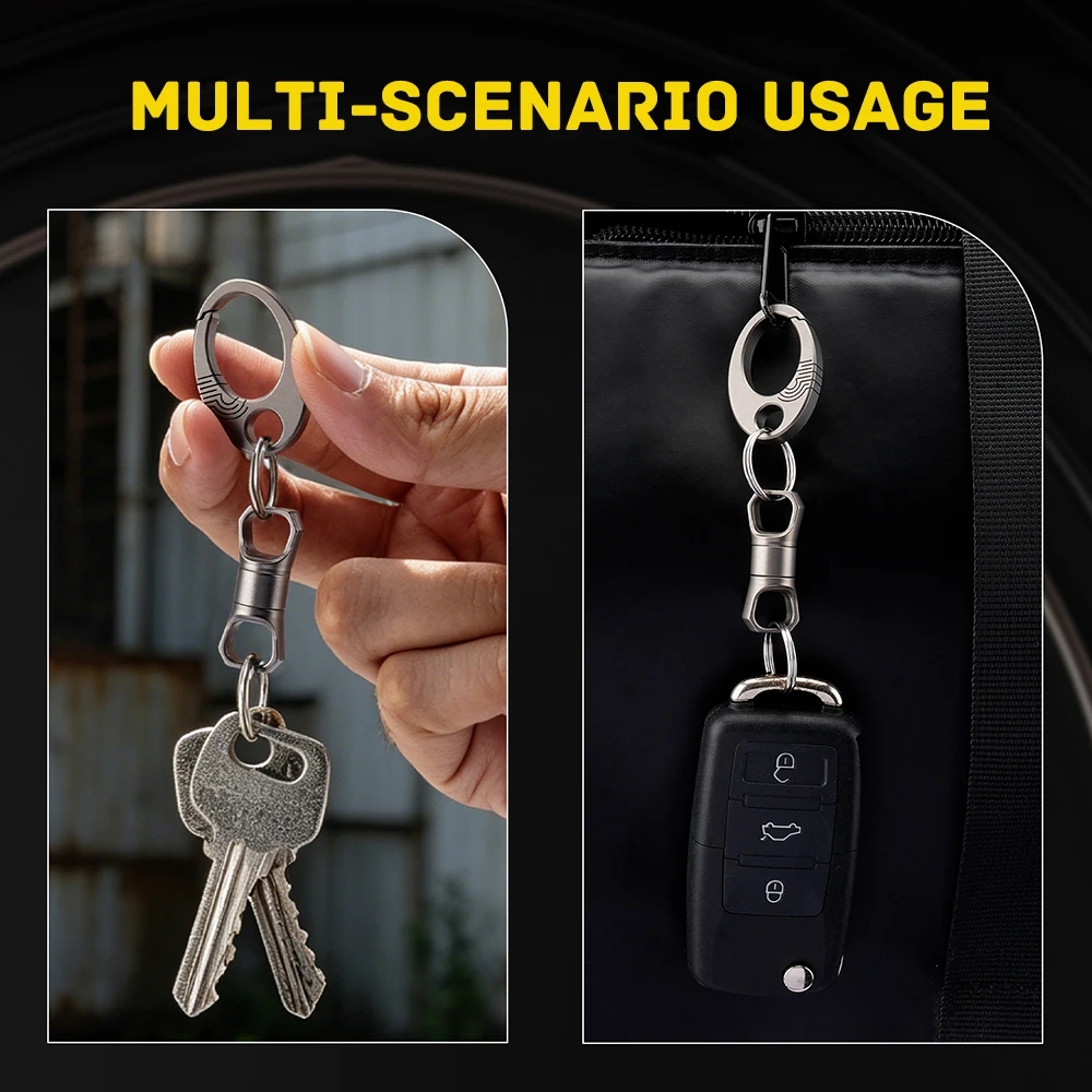 Titanium Alloy Quick Release Buckle Car Key Connection Ultra-light EDC Universal Connecting Buckle 360° Rotatable Keyring FB67