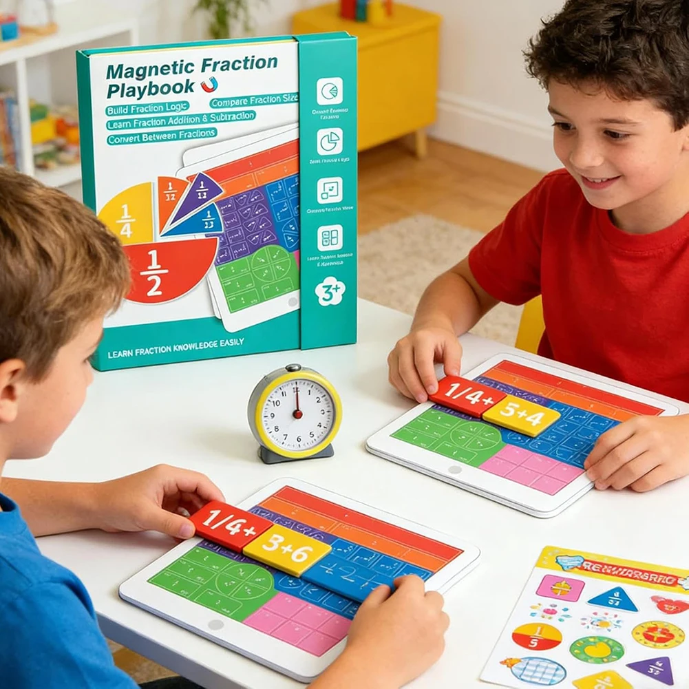 Magnetic Fraction Demonstration Book Classroom Visual Fraction Teaching Aid For…