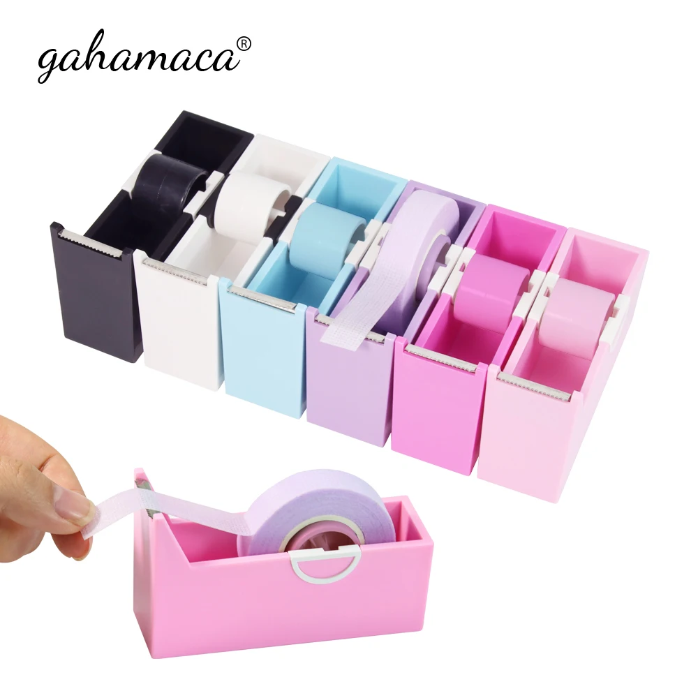 GAHAMACA Eyelash Extension Tape Cutter Holder Plastic Adhesive Rotating Grafting Eyelashes Dispenser Cutting Beauty Makeup Tools