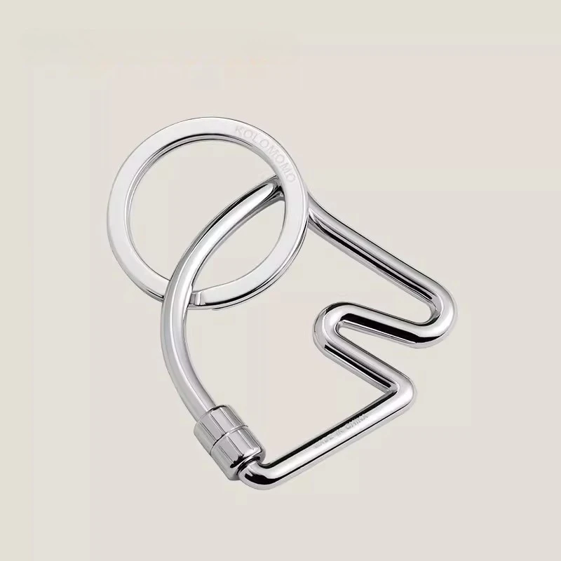 2026-new-classic-horsehead-keychain-stainless-steel-mirror-light-luxury-wind-bag-hanging-shoulder-strap-adjustable-buckle