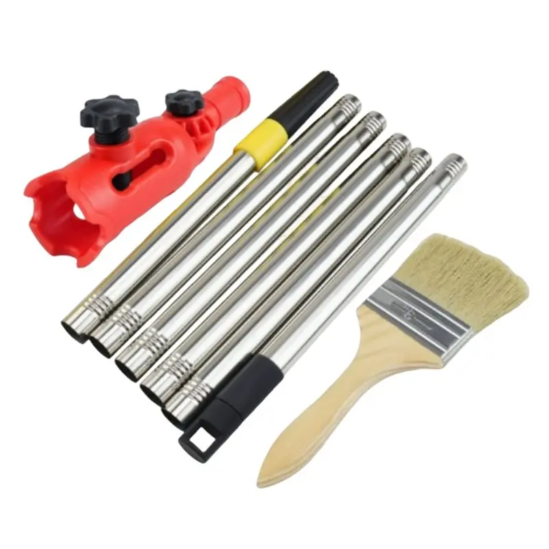 ABLK 180° Swivel Head Adjustable Paint Roller With Extension 6Pcs Pole And 1 Pc Brush For Effortless Ceiling& Wall Painting