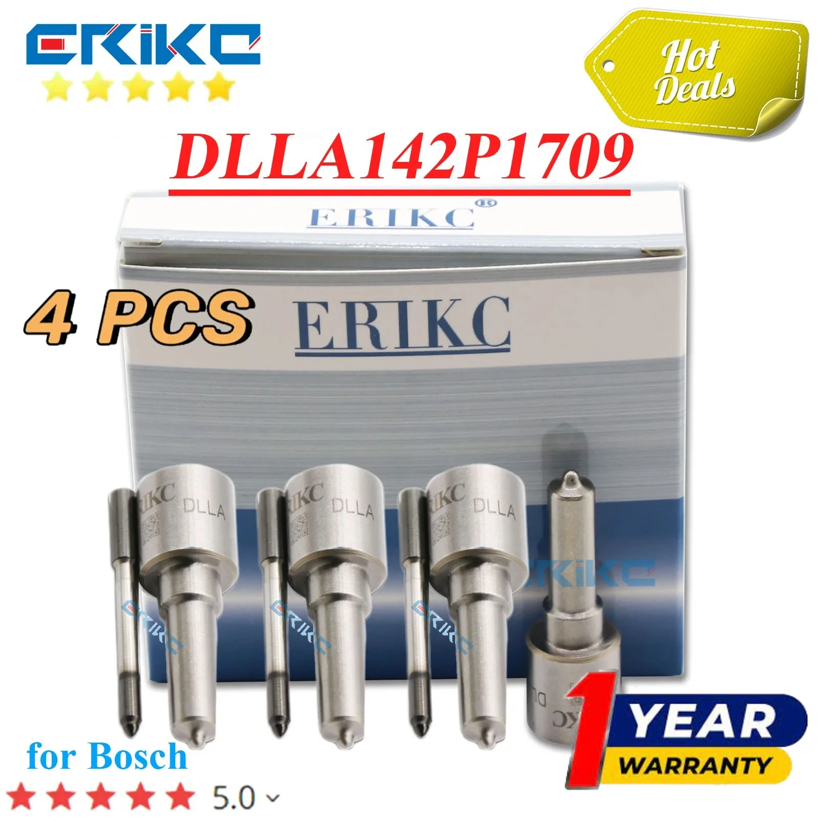 ERIKC 4PC DLLA142P1709 Diesel Oil Burner Nozzle DLLA 142 P1709 OEM 0 433 172 047 FOR Cummins: 4940640 0445120121