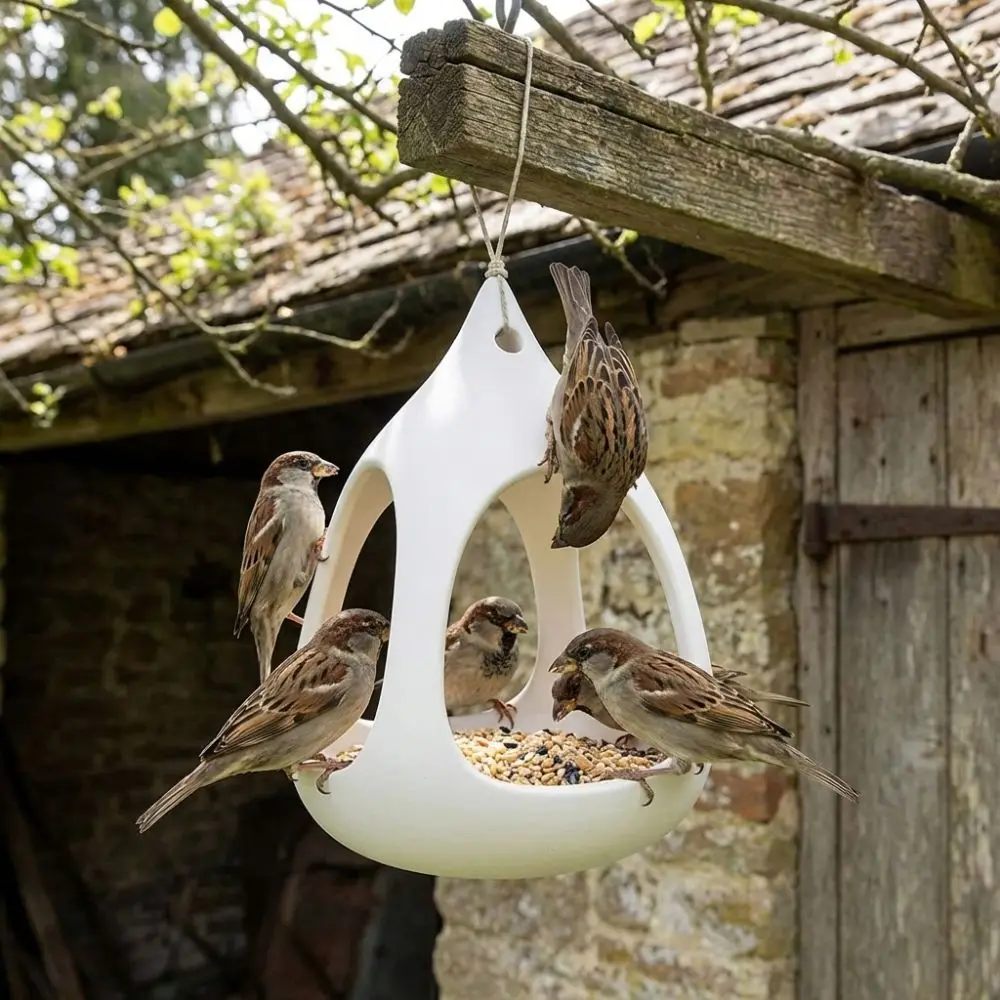 Wasserfester und regenbeständiger Vogelfutterhaus aus Kunststoff – Windgeschützte Futterstation und Vogelfutterbehälter für Vogelliebhaber
