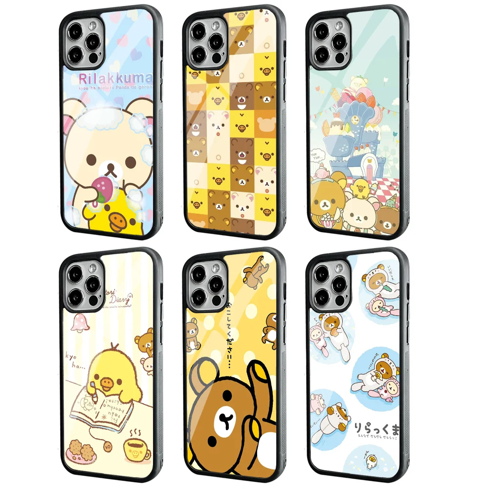 1pc Rilakkuma Phone Case Strong Magnetic For IPhone 15 14 13 Pro Max 11 12 Mini Alex Mirror For Magsafe Wireless Charging Cover