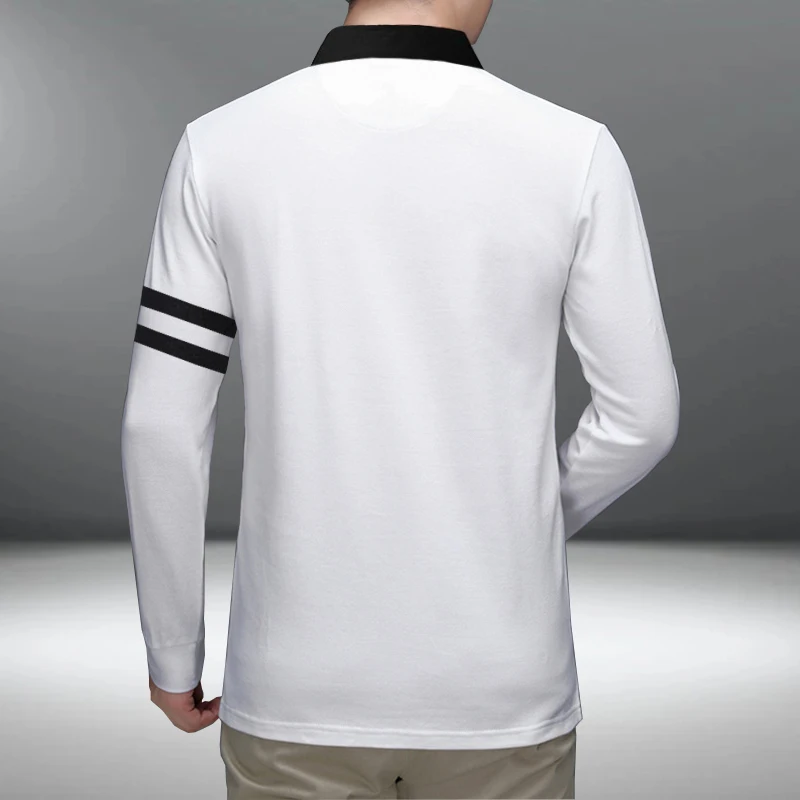 New men\'s long sleeved shirt, fashionable and casual long sleeved polo shirt