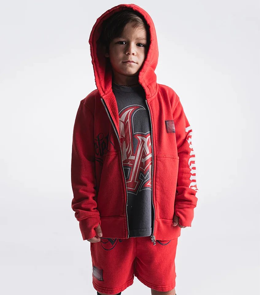 24 N Kids Sweatershirt Hooded Zip Cat Letter Skull Clown Children Long Sleeve Jacket Personality Neutral Wear Youngster Clothing