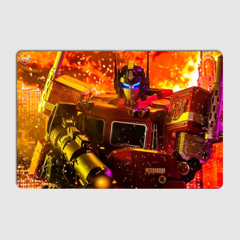 

Autobots Optimus Prime War Zone Retro Convoy Metal Poster Sign Garage Club Mural Vintage Bar Wall Room Decoration Home Decor