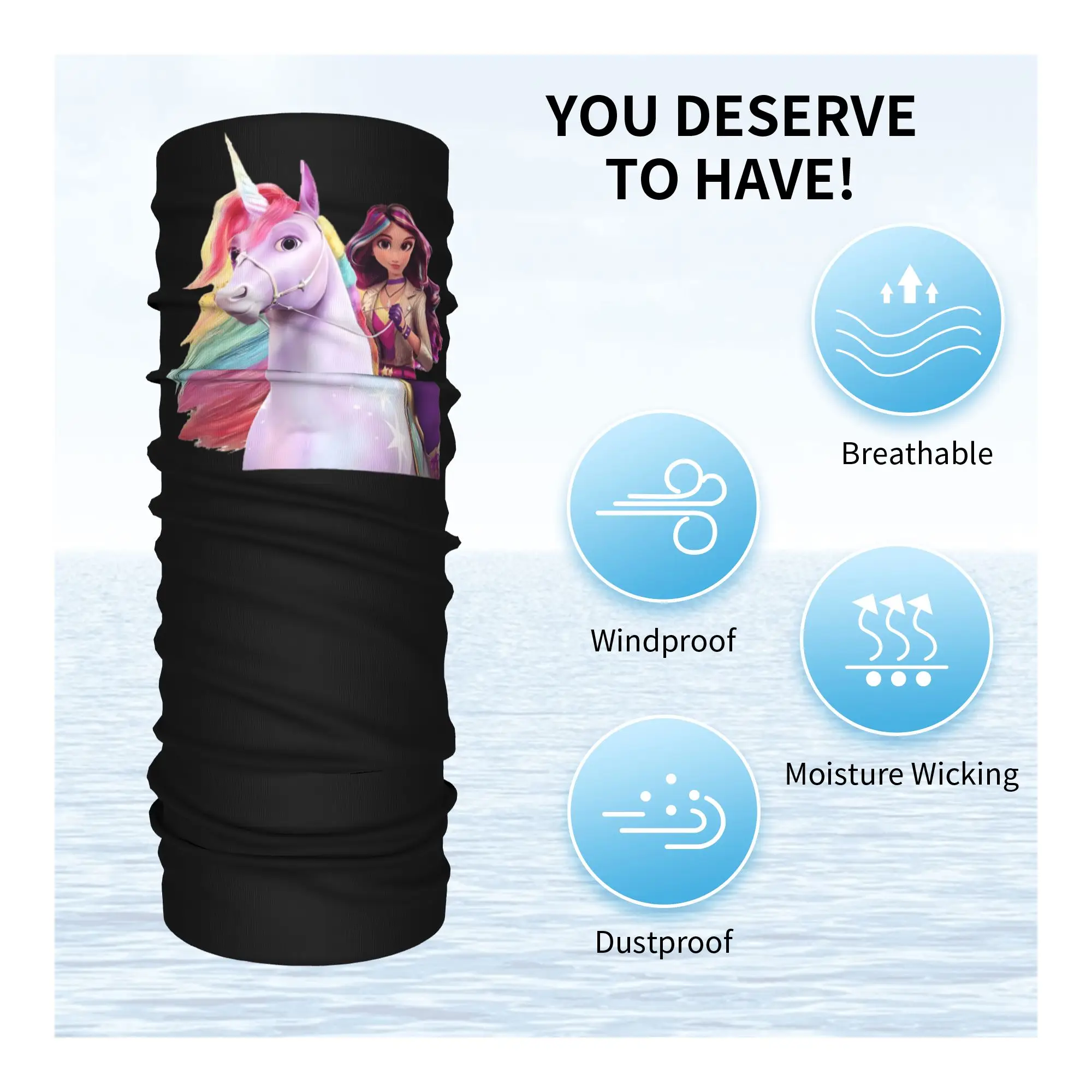 Unicorn Academy Sophia Wildstar Bandana cubierta para el cuello máscara impresa bufanda pasamontañas multifunción ciclismo Unisex adulto transpirable