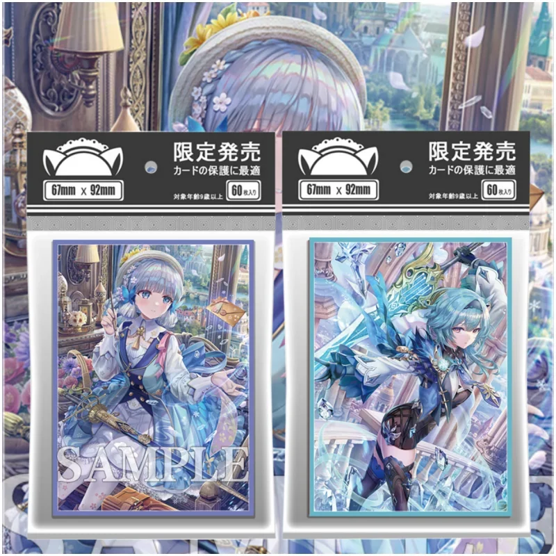 

60pcs/Set Genshin Impact Card Sleeves Eula Kamisato Ayaka Anime Game Characters Collect Self Made Protector Album Binder DIY Toy