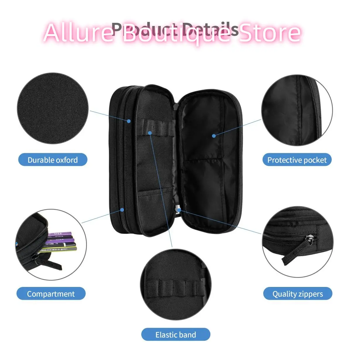 سيدة فاطمة مريم العذراء مخصصة مقلمة المدرسة البرتغال الوردية الكاثوليكية حقيبة أقلام رصاص الحقيبة القرطاسية الطلاب