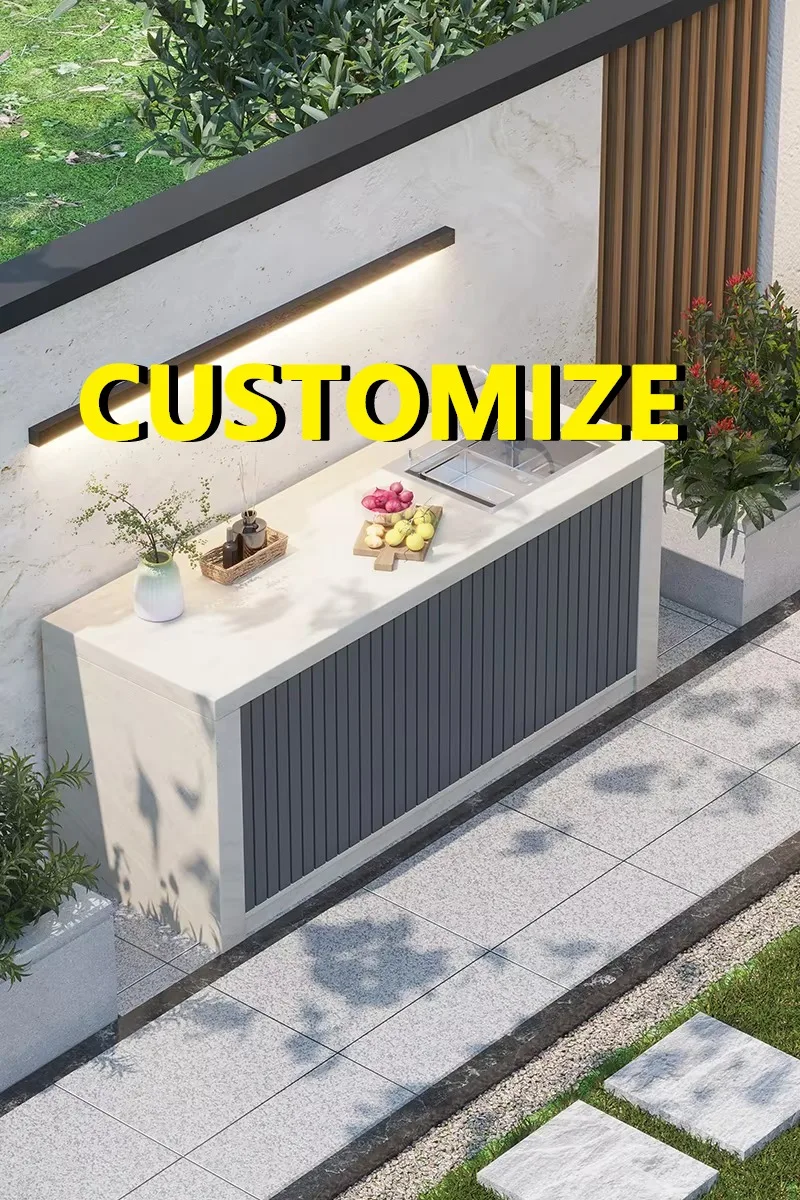 Any Size Custom Exclusive Backyard Storage Cabinet Anti Oxidation Honeycomb Aluminum Weather Shield Corrosion Proof Outdoor Sink